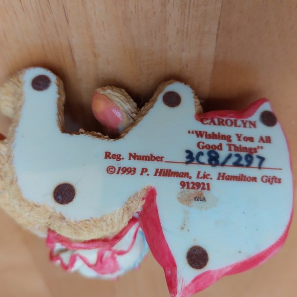 Cherished Teddies Ceramic Figure Carolyn"Wishing You All Good Things" 1993 - Picture 6 of 9